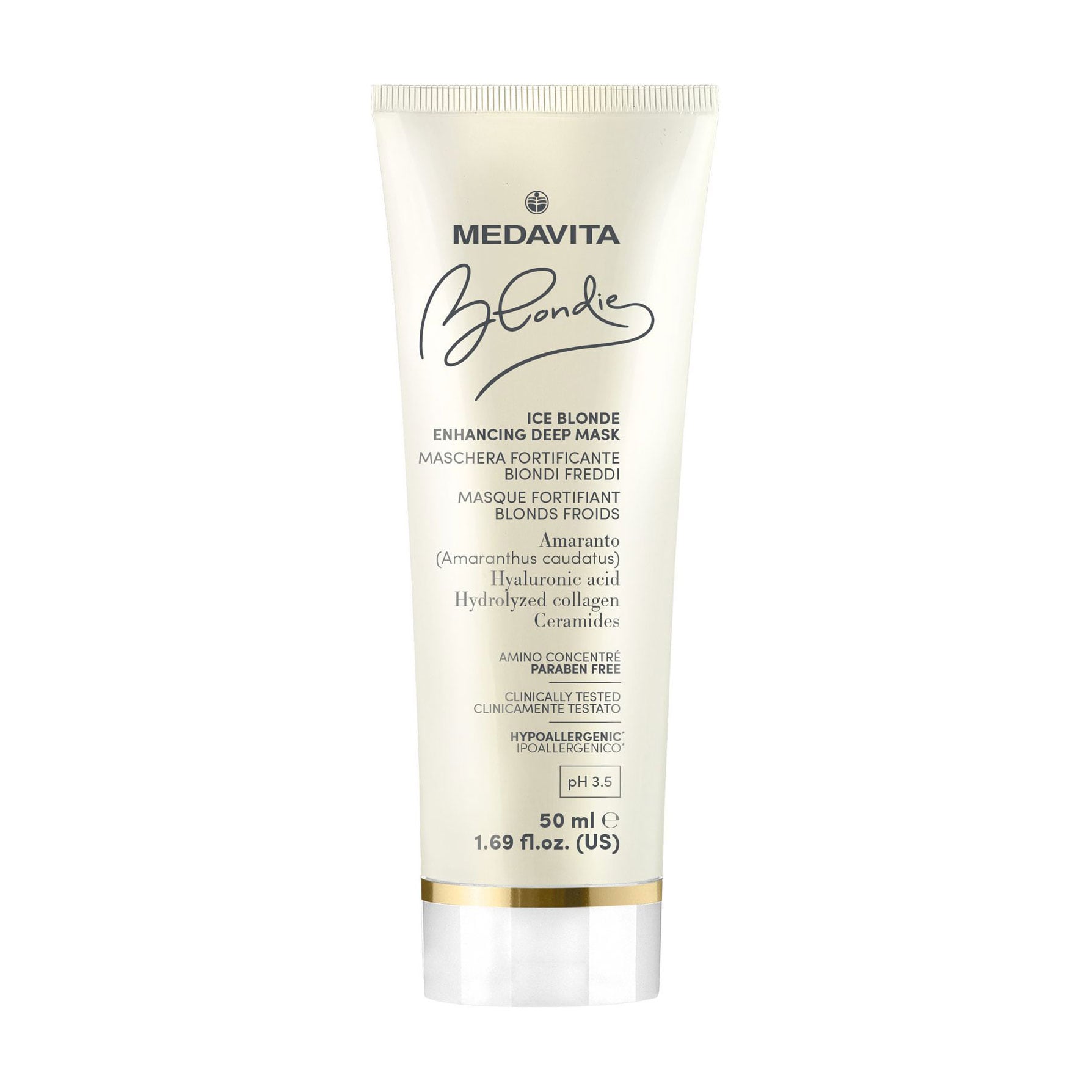 Маска для посилення кольору Medavita Blondie Ice Blonde Enhancing Deep Mask для холодних відтінків світлого волосся, 50 мл